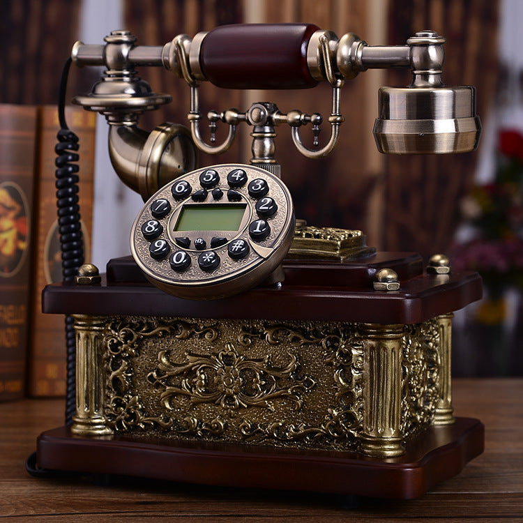 Antique-style Solid Wood Landline Phone