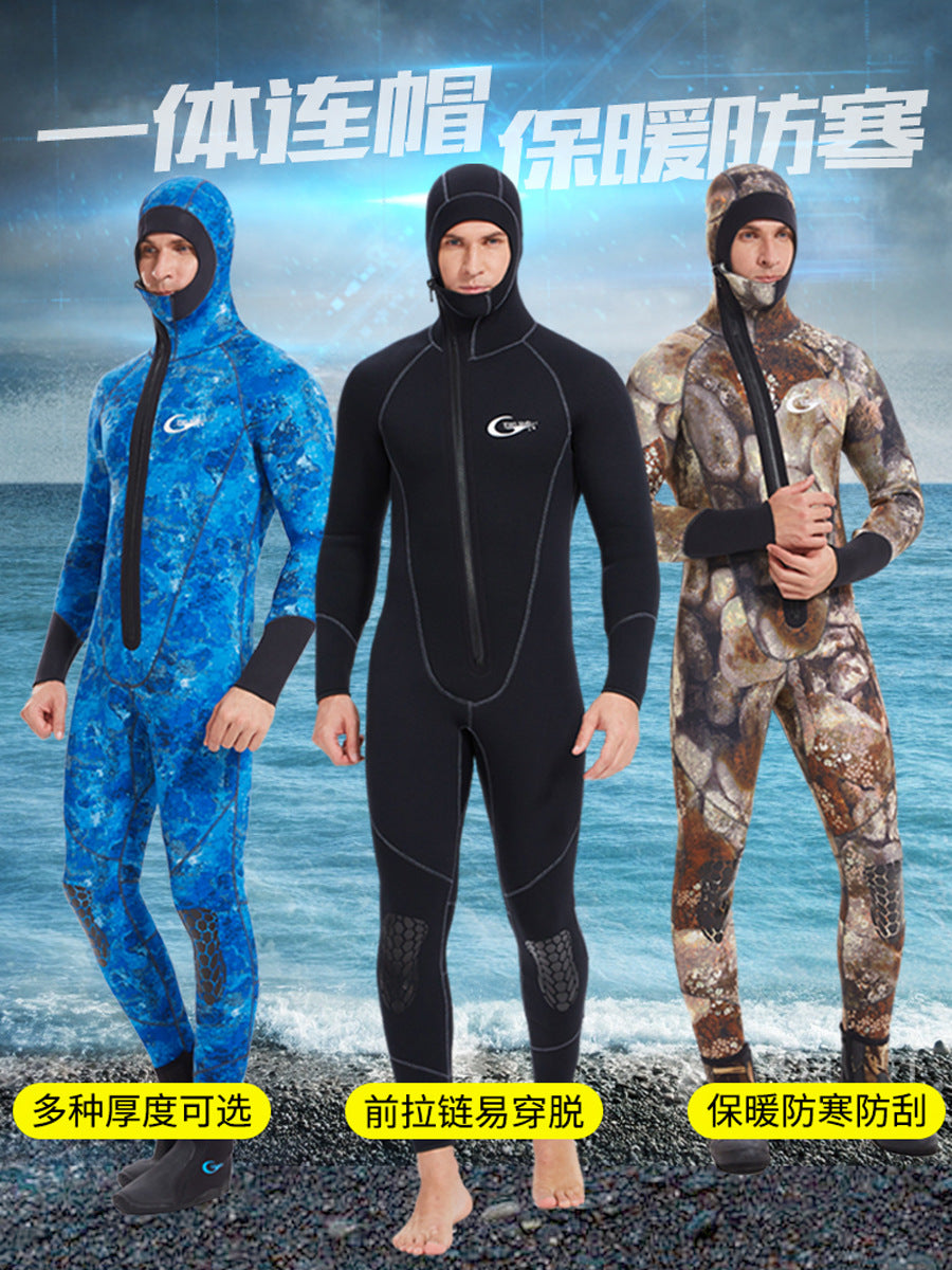 Yon Sub 5mm Hooded Wetsuit with Zipper for Adults, Unisex, Thermal