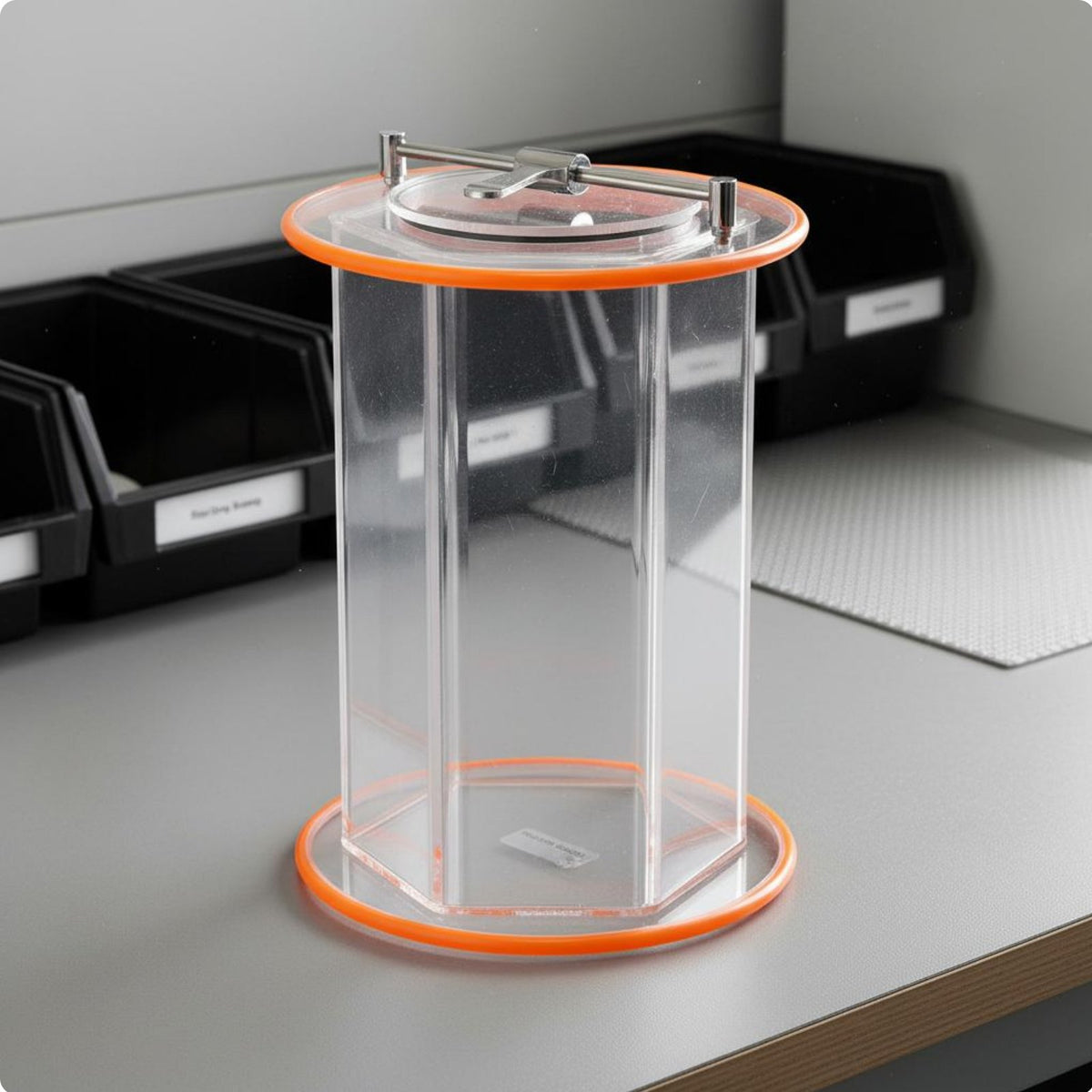 Hexagonal Polishing Barrel High Glass-Like Acrylic Tumbler Drum Leak-Resistant Seal Rotary Polisher Barrel for Technicians, Jewelry Making