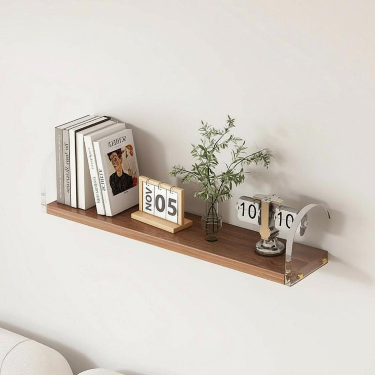 Floating Shelf with Acrylic Brackets Nordic Design Clear Floating Shelf