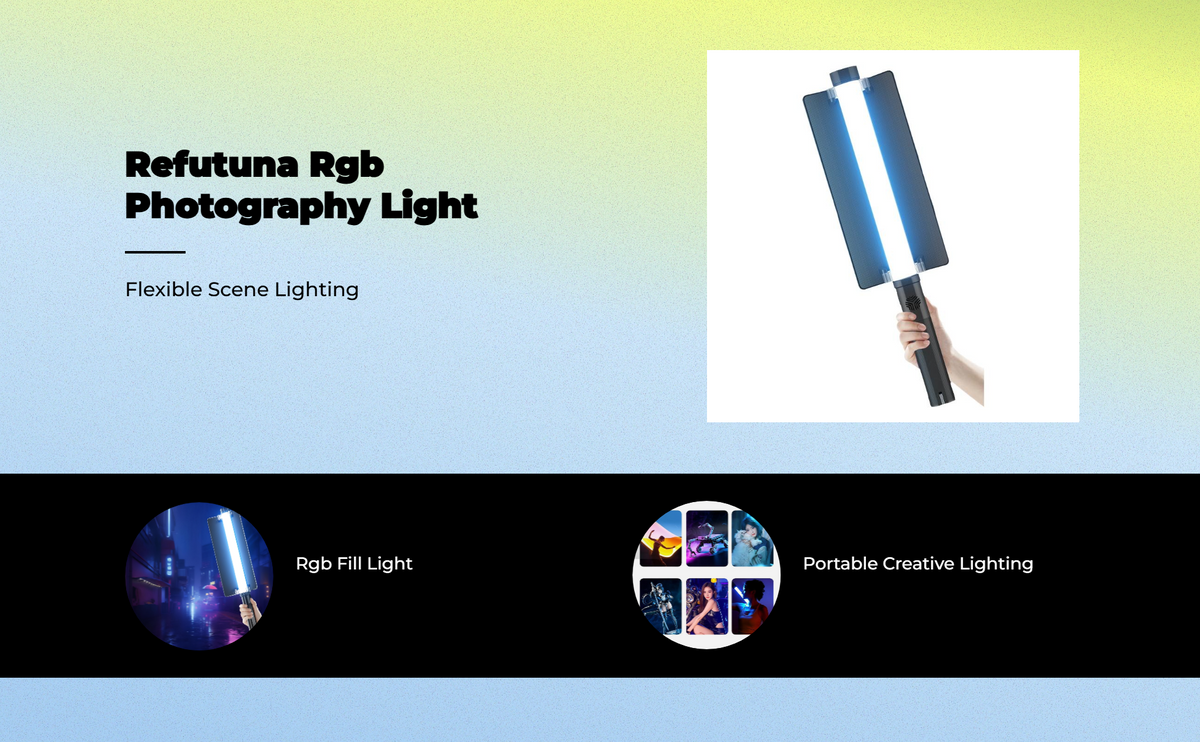 RGB LED light, adjustable color temp.