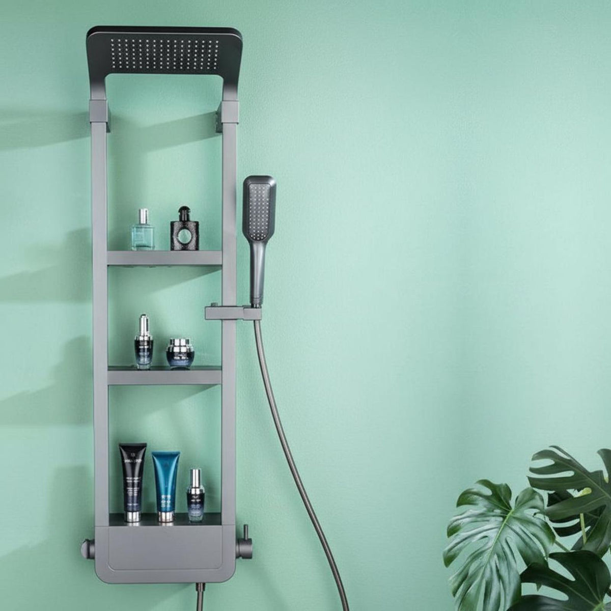 Digital temp control LED shower