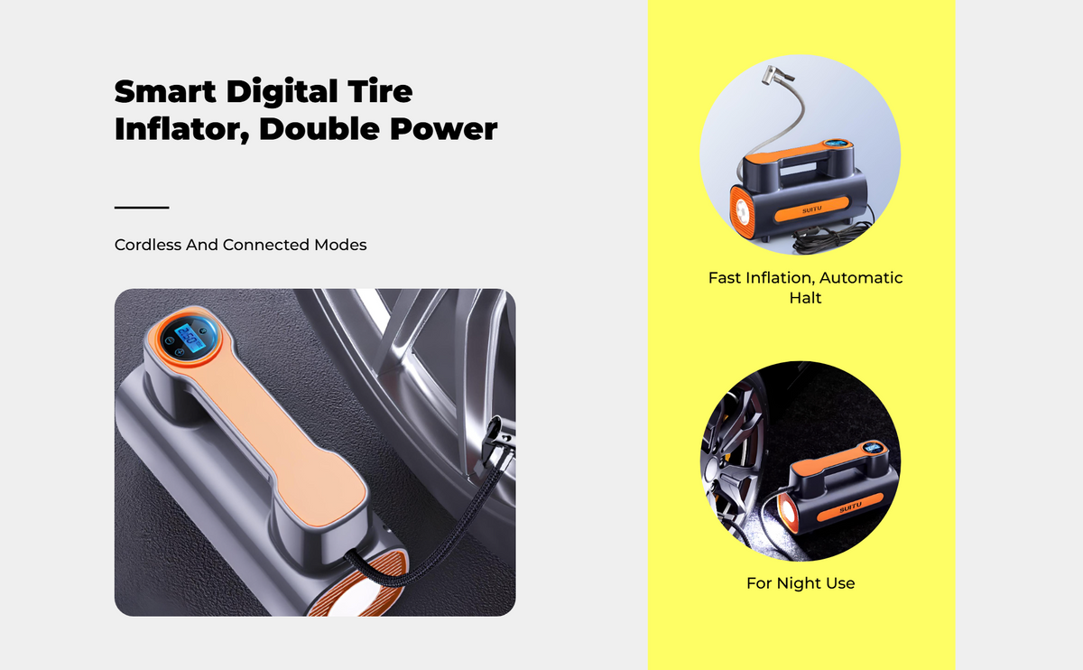 Cordless Digital Tire Inflator for Cars
