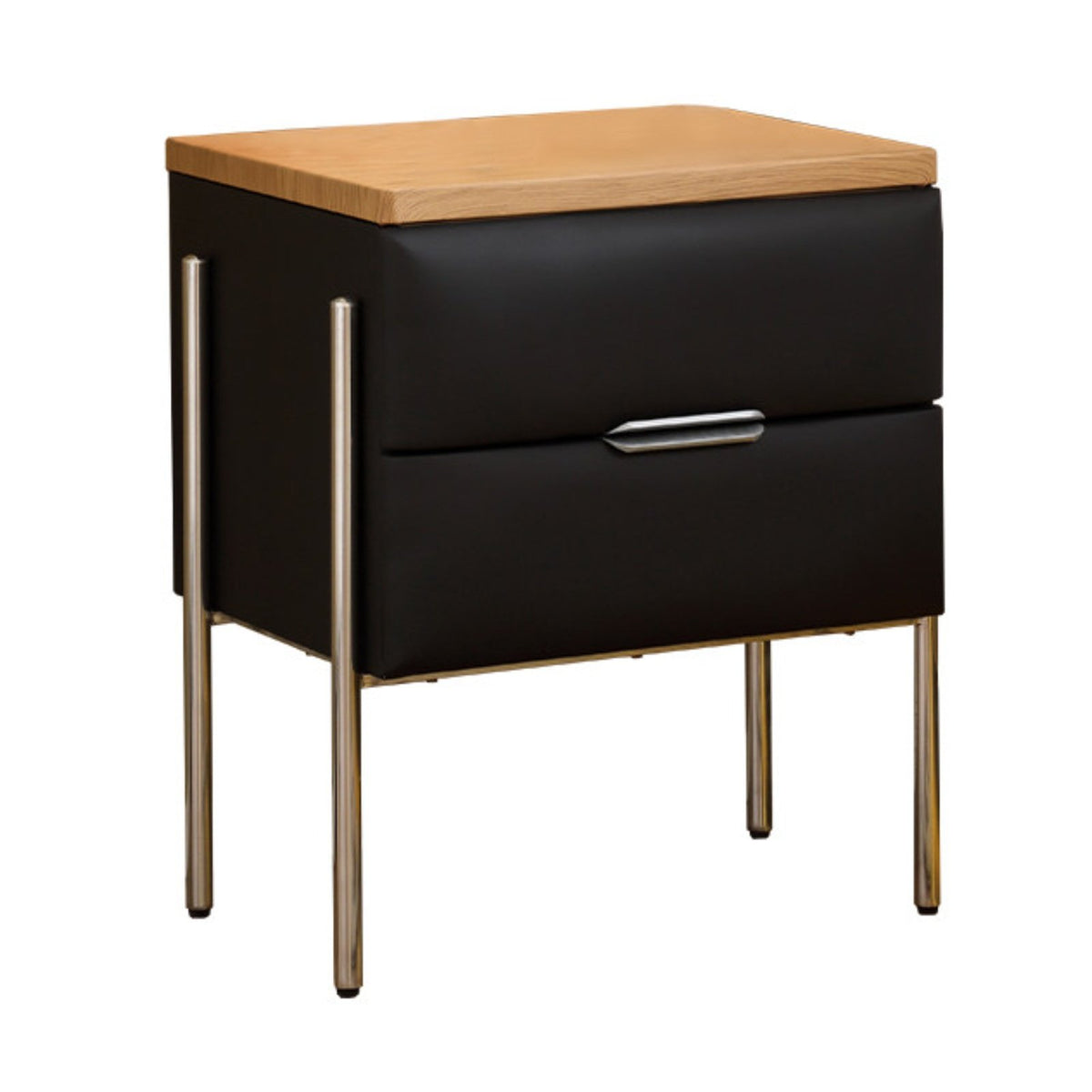 Upholstered 2-Drawer Cabinet Modern Design Nightstand Compact Size for Families