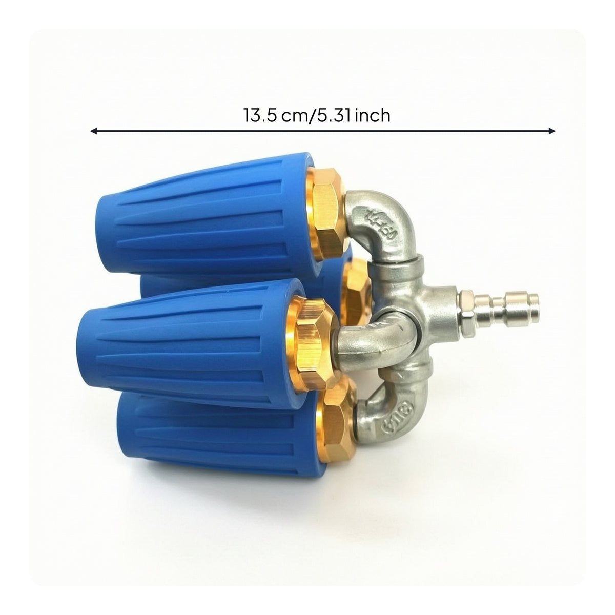 Heavy-Duty Multi-Nozzle Spray Head Pressure Washer Nozzle with Threaded Fitting for Homeowners, Car Detailers
