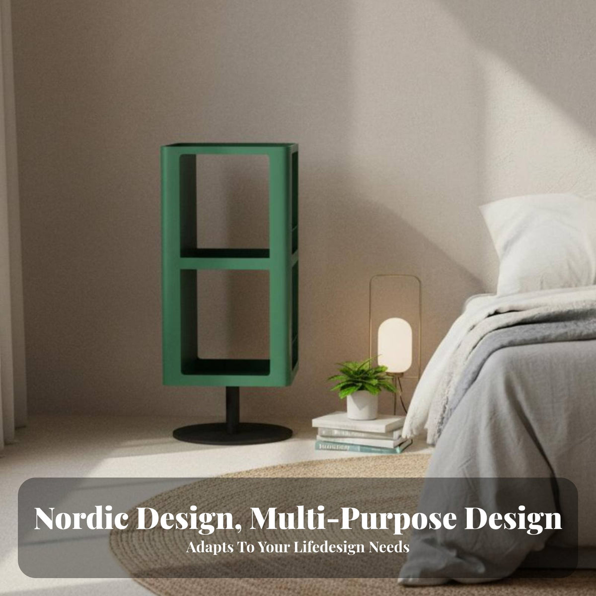 Rotating Storage Table Multi-Functional Design Rotating Cube End Table