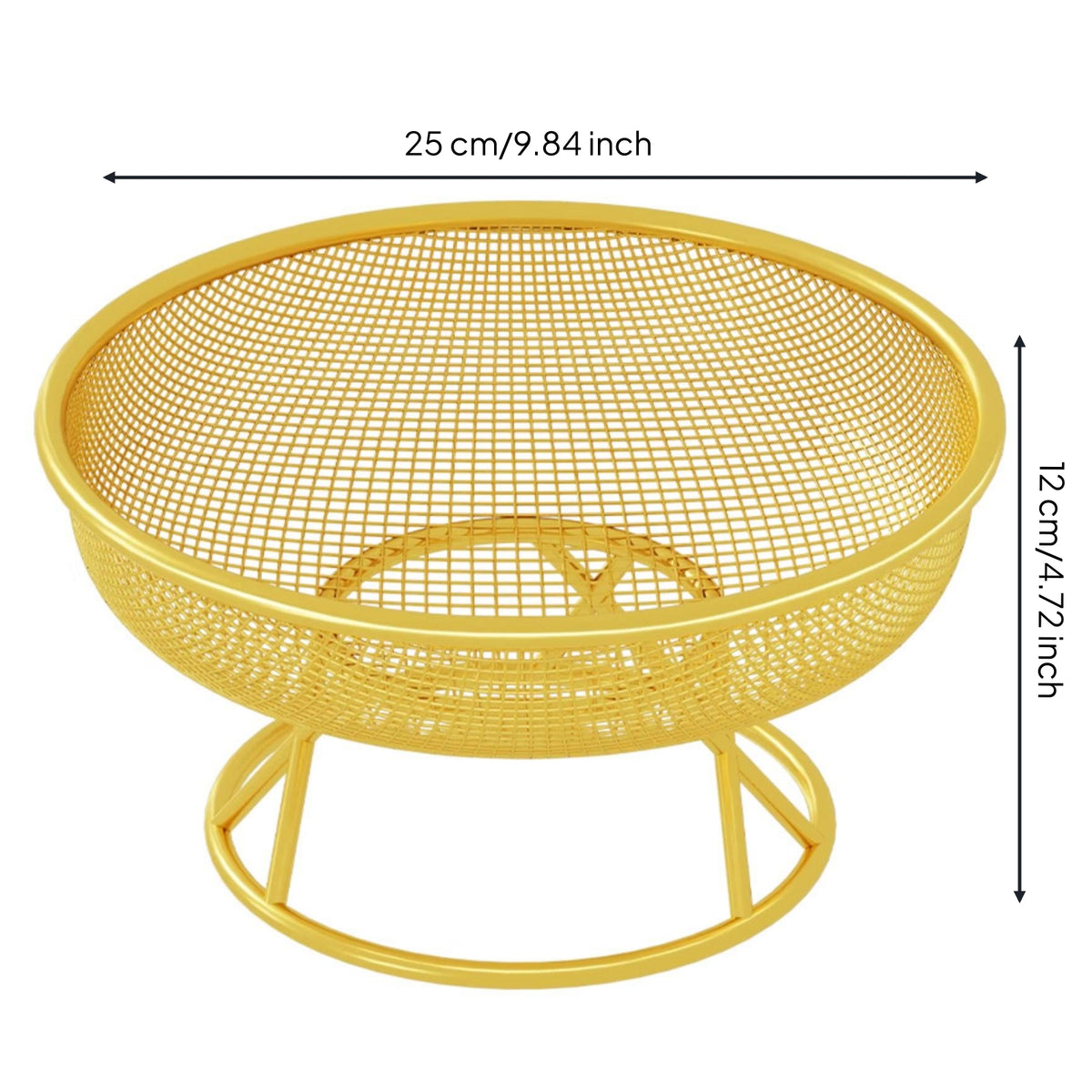 Mesh Fruit Basket Rolled rimed Metal Basket Shallow Tableware