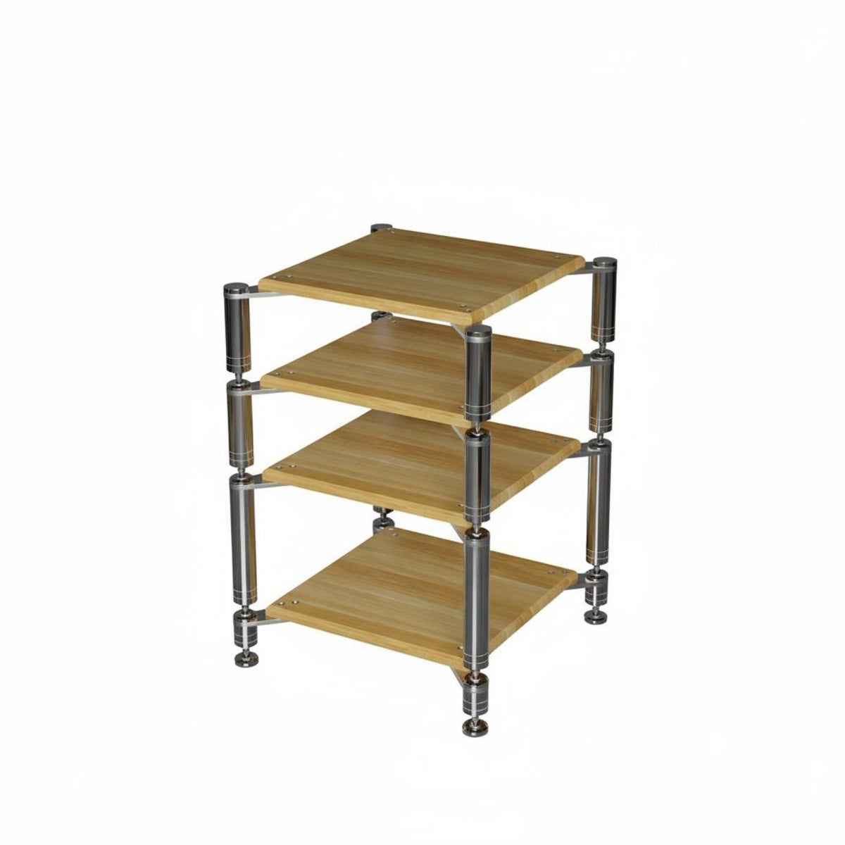 High-Fidelity Audio Stand Shock Absorption Vibration Dampening Rack 304 Stainless Steel Pillars Multi-Tier Amplifier Rack for Audiophiles