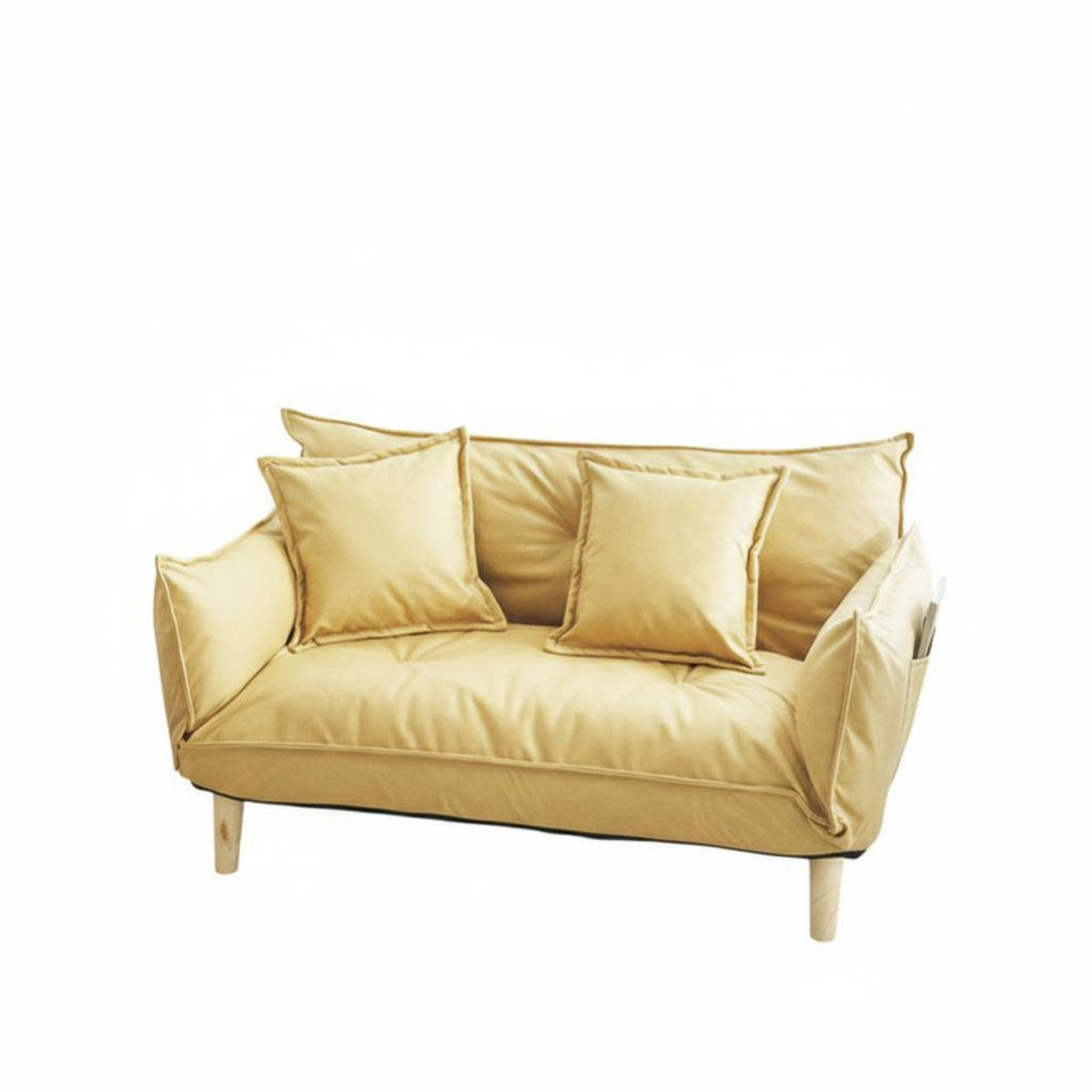 Armless Low Sofa synthetic Fabric Upholstery Lounge Seat Modern Minimalist design Thickly Padded for Students, Teenagers