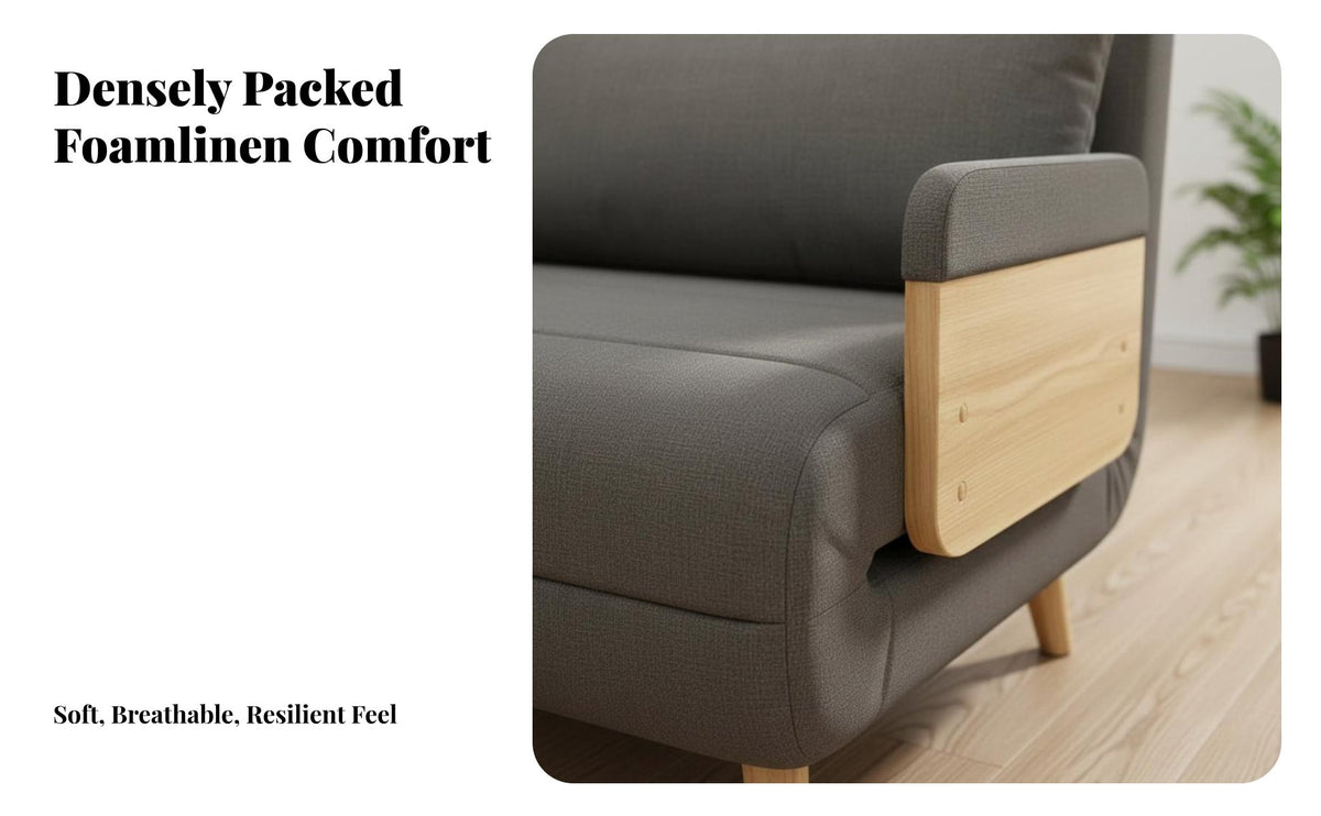 Space-Saving Armless Sleeper Loveseat Japanese and design Sofa Bed Foldable Design transformable Couch Multi-Functional for Apartment Dwellers, Students, homeowners, Small areas, Living Room, Balcony, Office