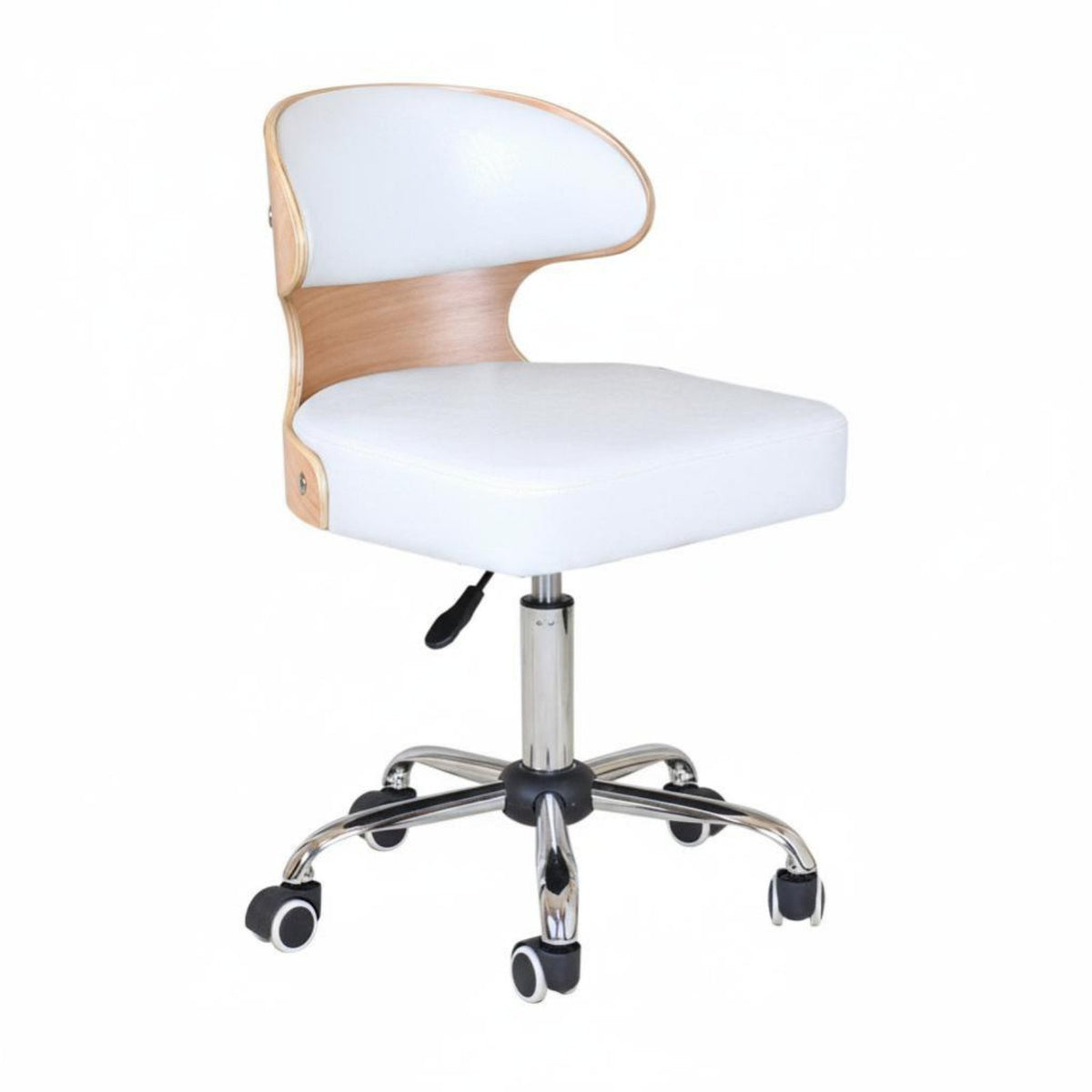Armless Rolling Desk Chair Padded Seat rotating Stool Easy to Clean for Study Room