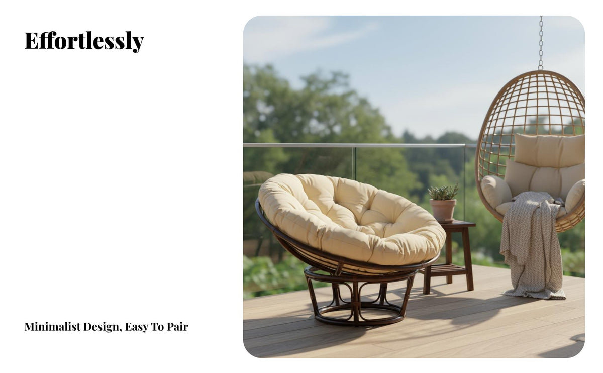 Hanging Swing Seat Cushion Soft Textile Round Hanging Basket Chair Cushion for Balcony, Living Room