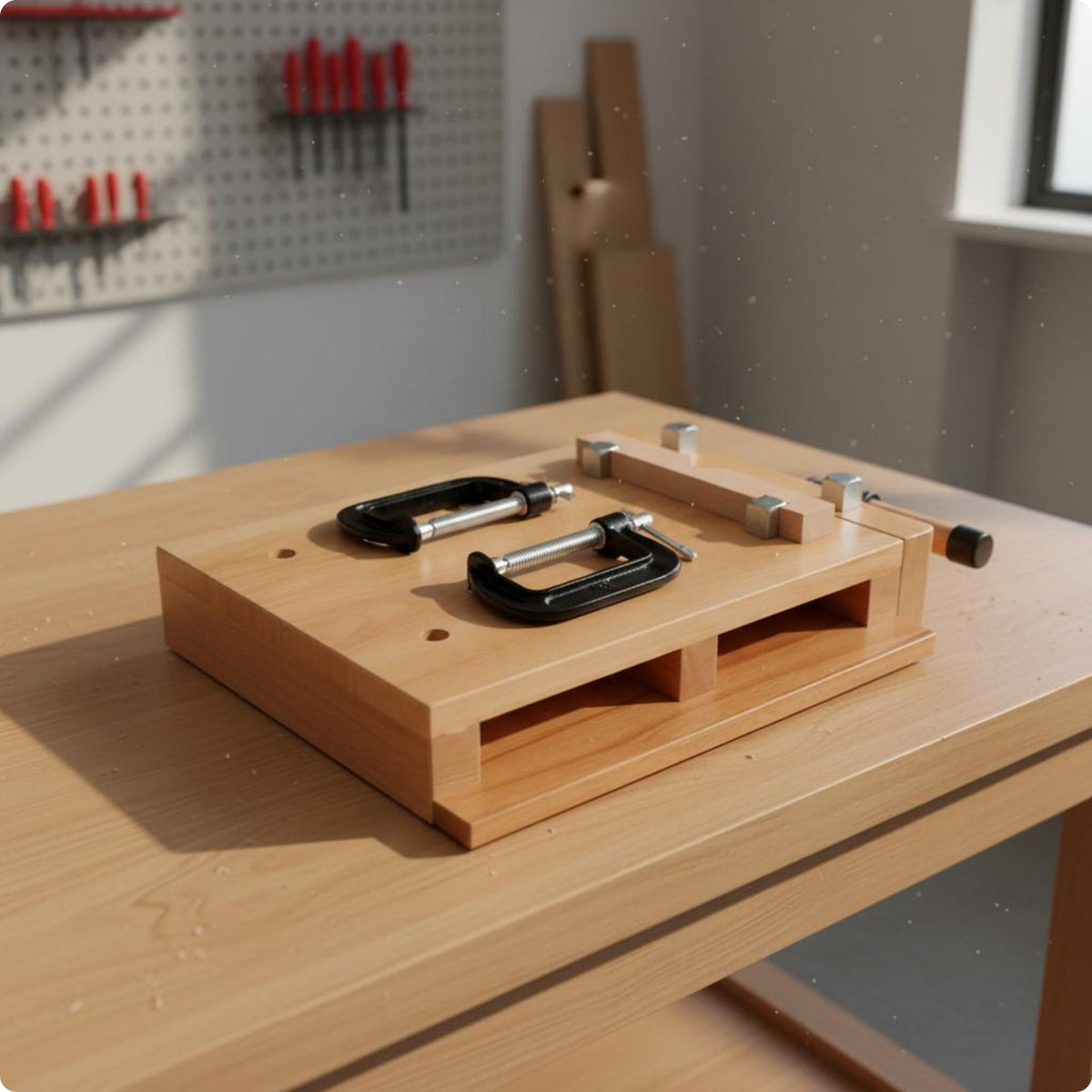 Manual DIY Workbench Heavy Duty Educational Project Table Woodcraft Bench Vise for Students