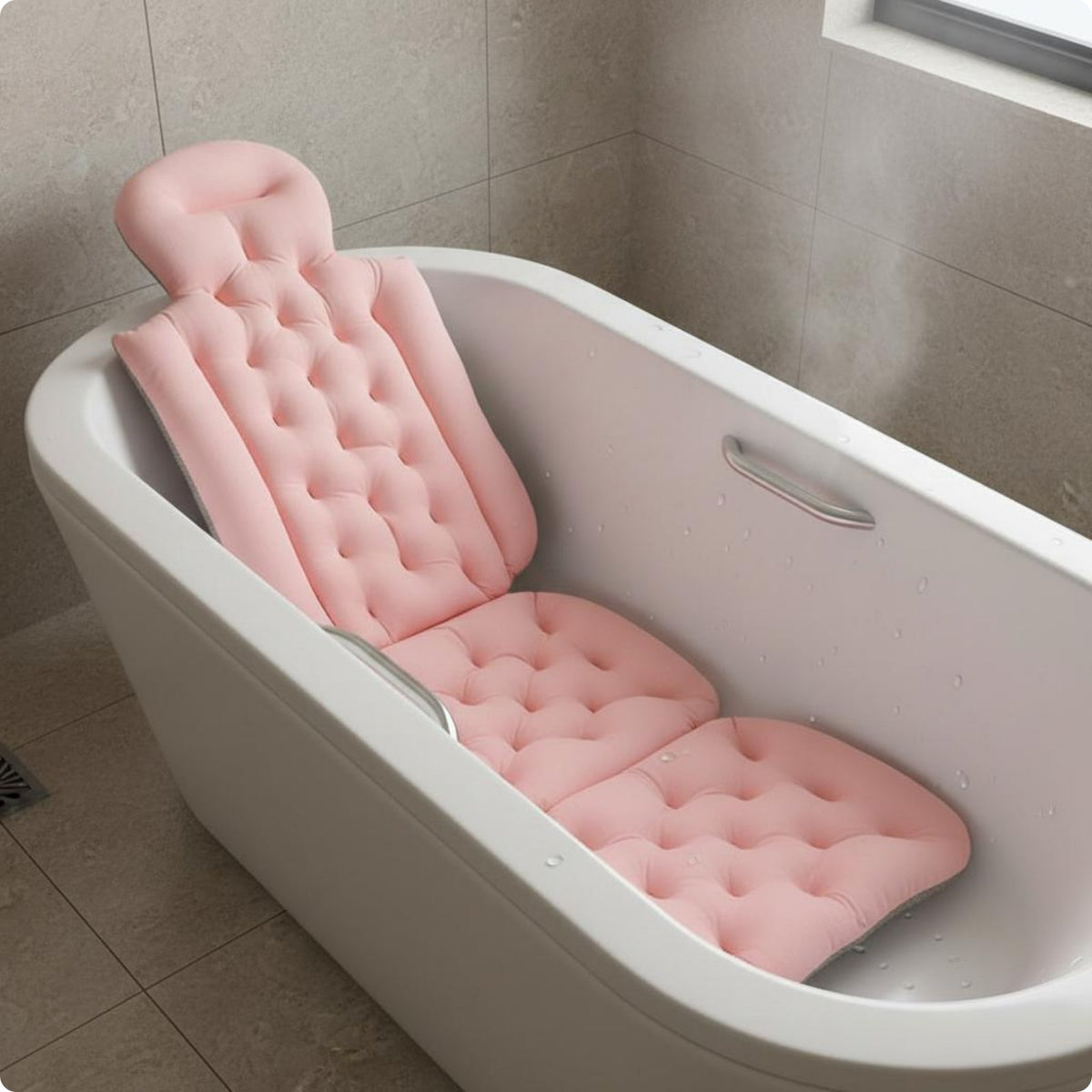 Bathtub Headrest Cushion Non-Slip Bath Pillow Mat Easy to Clean for Adults