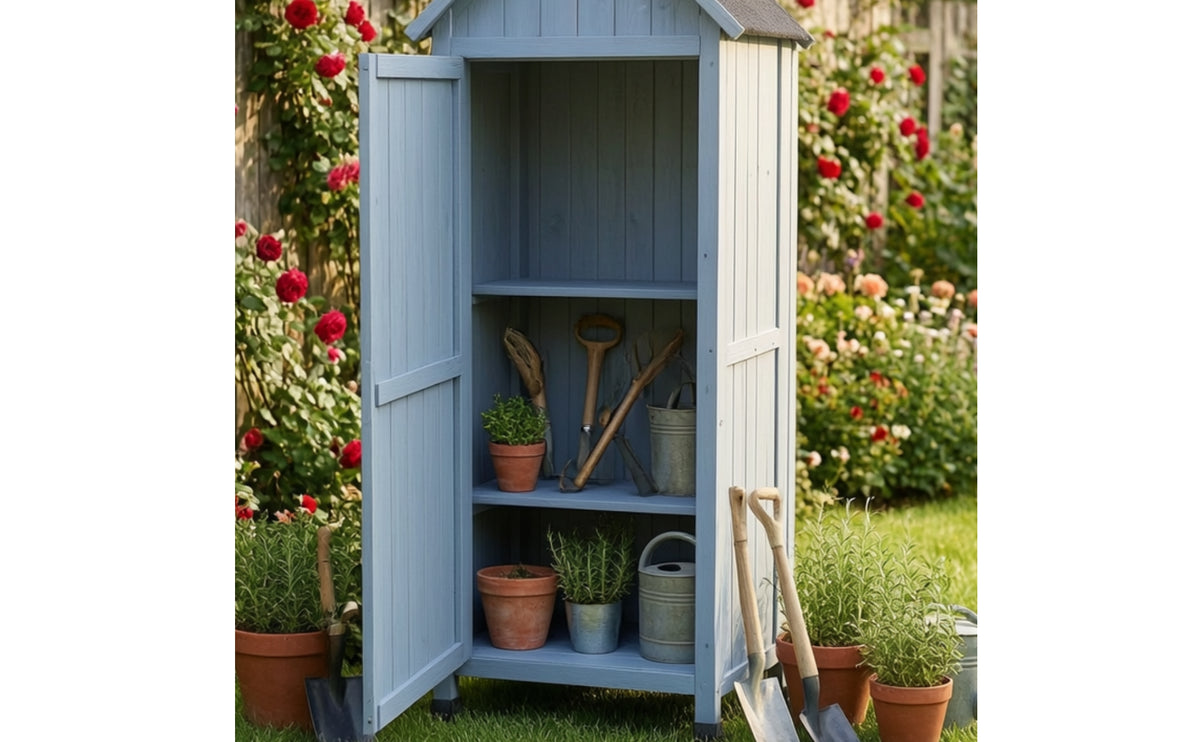 Freestanding Outdoor Storage Cabinet Vertical Storage Cabinet with Shelf Long-Lasting Furniture Stable for Gardeners, Balcony