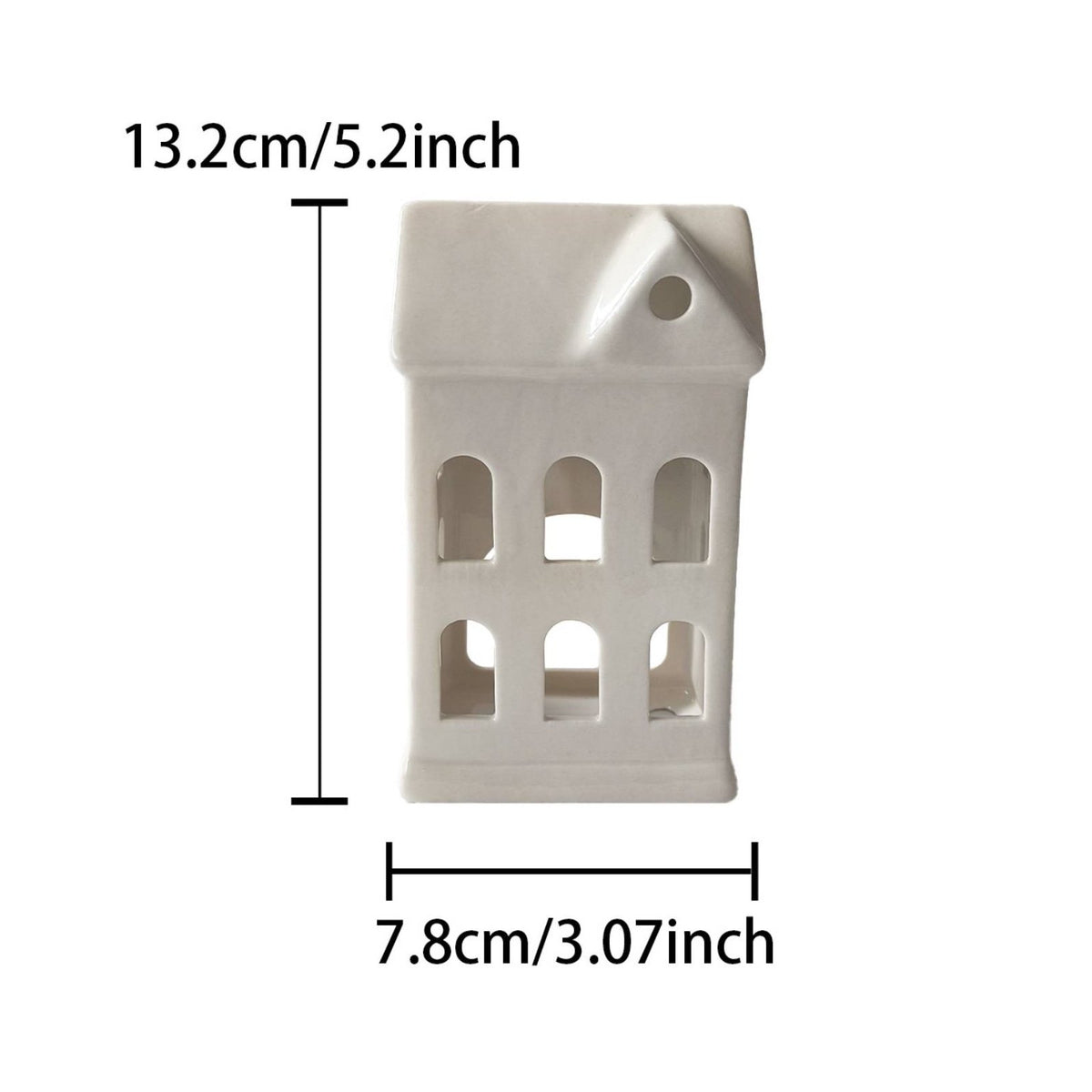 Hollow Ceramic House Lantern Minimal Design Home Decor Table Centerpiece