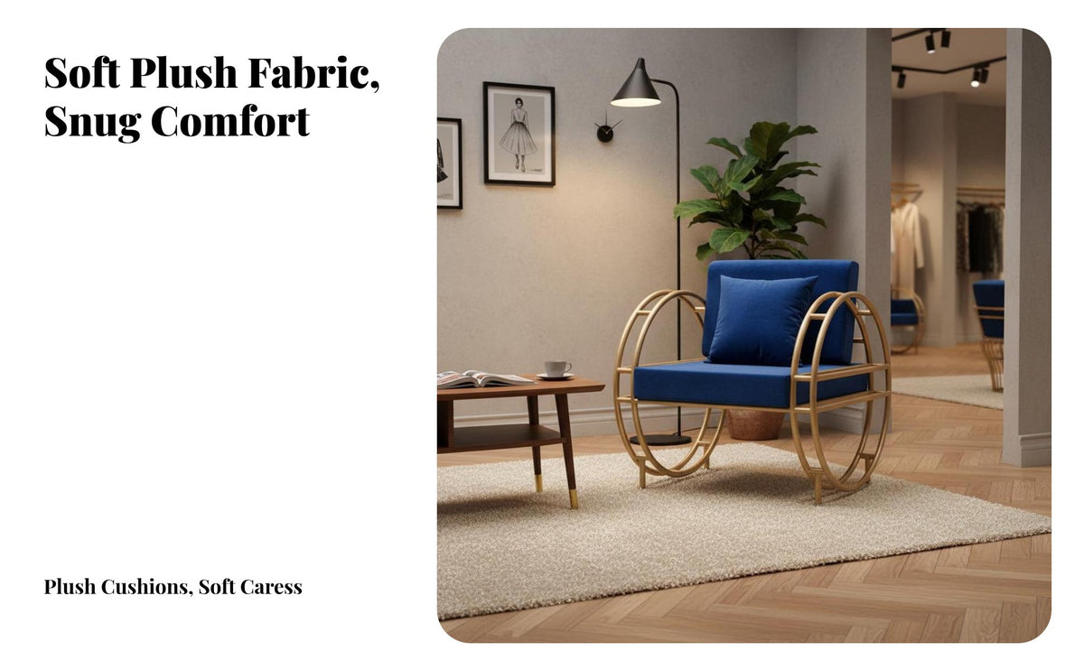Nordic aesthetic Metal Frame Settee Minimalist Design Seating Furniture Space-Saving Loveseat Upholstered for Apartment Dwellers, Business Owners, Living Room, Reception Area, Studio, Boutique