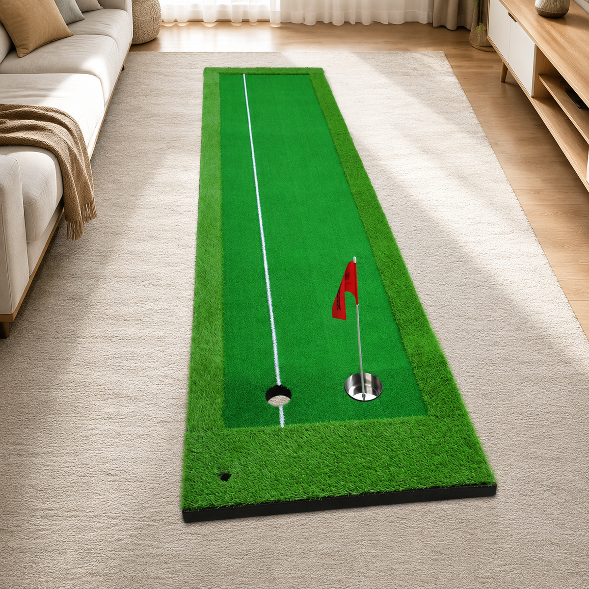 3m Putting Green Mat, Home Putting Green for putting Practice, Artificial Turf Mat for Indoor Outdoor Use