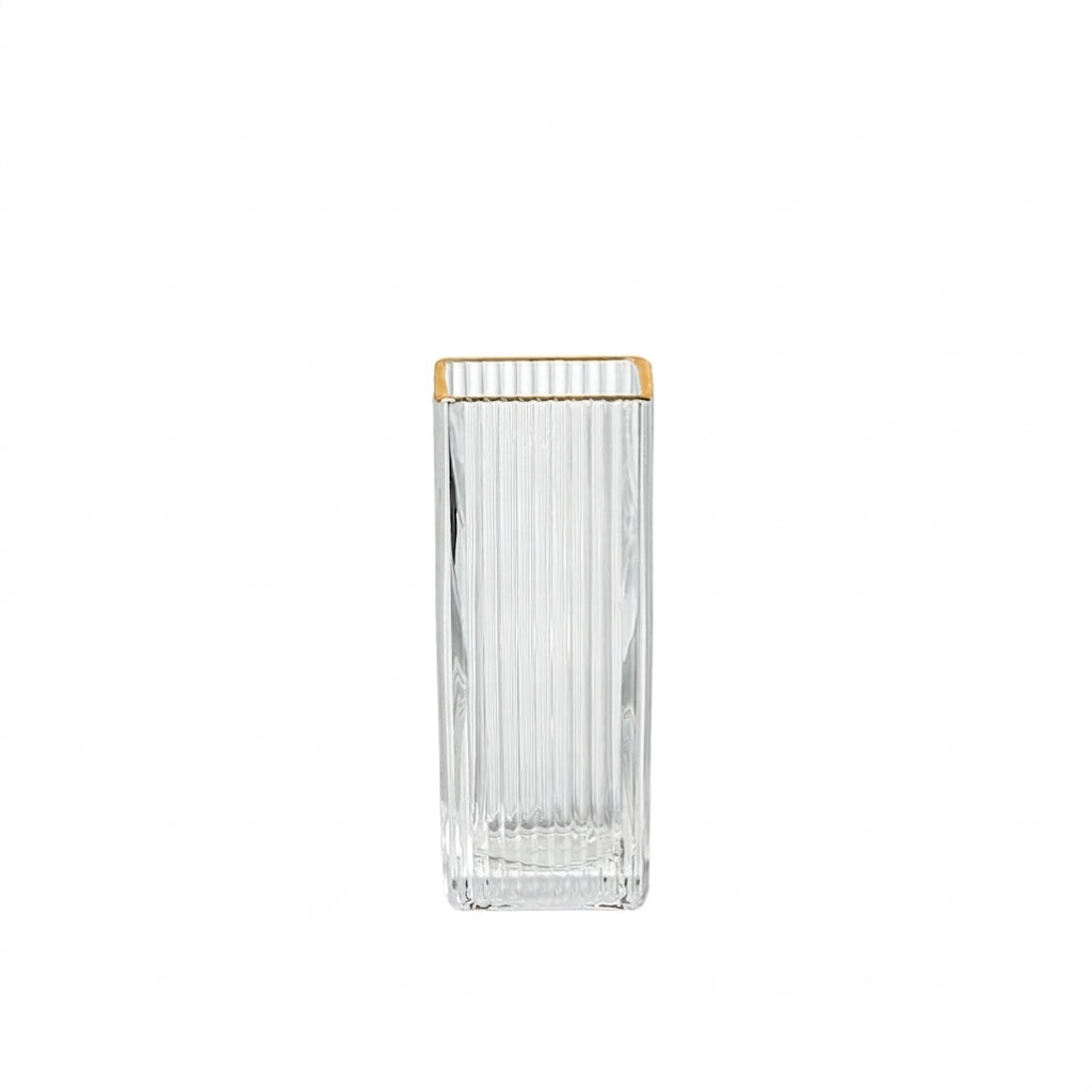 Gold Rimmed Glass Vase, Modern Minimalist Style
