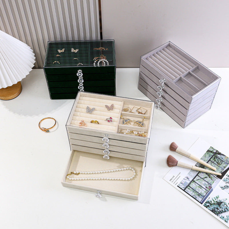 5-Layer PET Jewelry Storage Box with Drawers
