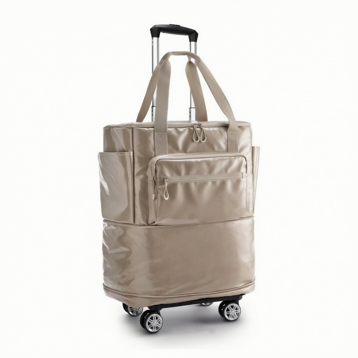 Rolling Tote Bag Telescopic Expandable Wheeled Bag Stable Rolling Tote for Air Travel