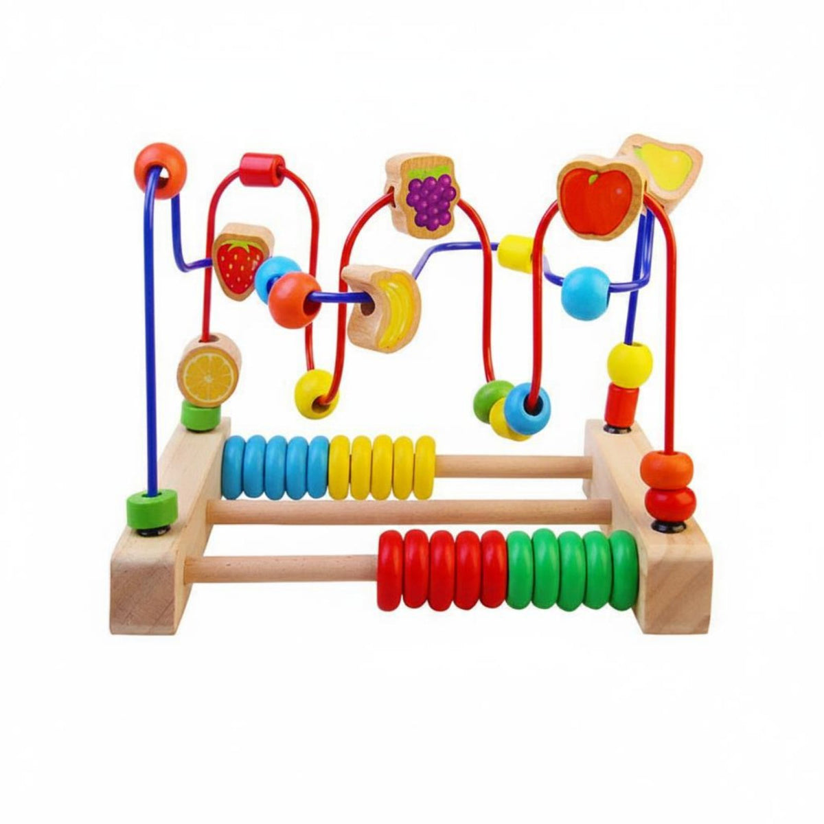 Threepath Bead Mazes Fine Motor Skills Wooden Bead Mazes Sensory Development Wooden Activity Toy for Young Children, Playroom