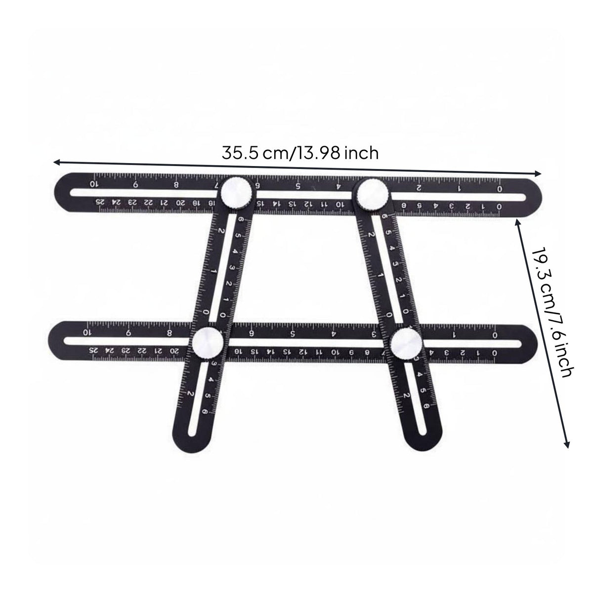 Foldable & Portable Tile Hole Accurate Measurement Tile Hole Tool Double-Calibrated Aluminum Alloy Layout Tool Rust-Proof for Tilers, Woodworking, Construction