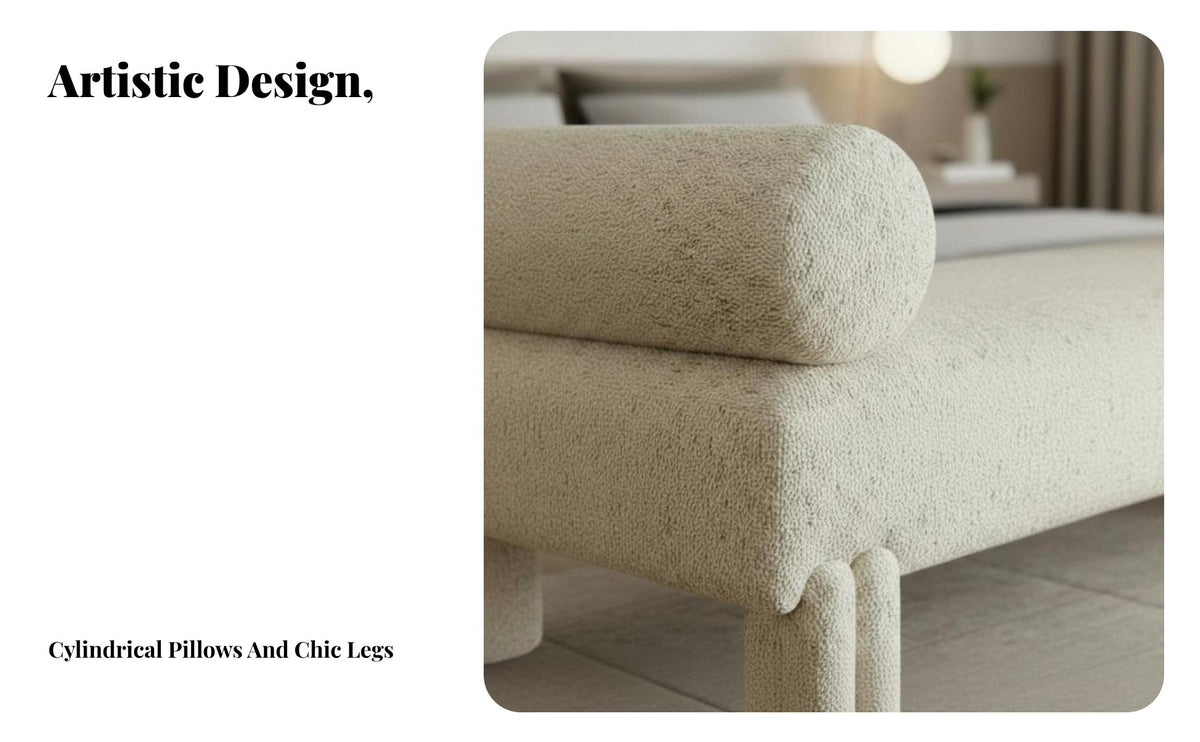 Light Luxury design Bed-End Stool Nordic Design Long Padded Footrest Modern Minimalist Upholstered Bench Soft padding for Hotel Owners, Interior Decorators, Bedroom, large Closet, Entryentry area, changing room