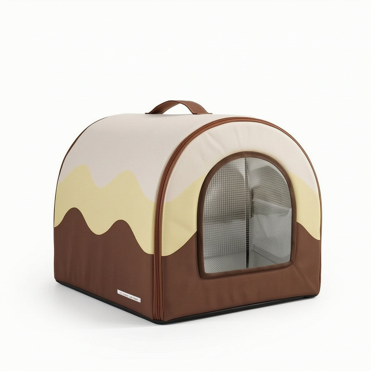Pet Shelter with Ice Packs Zippered Enclosed Cat House with Mesh Panel Removable for Summer