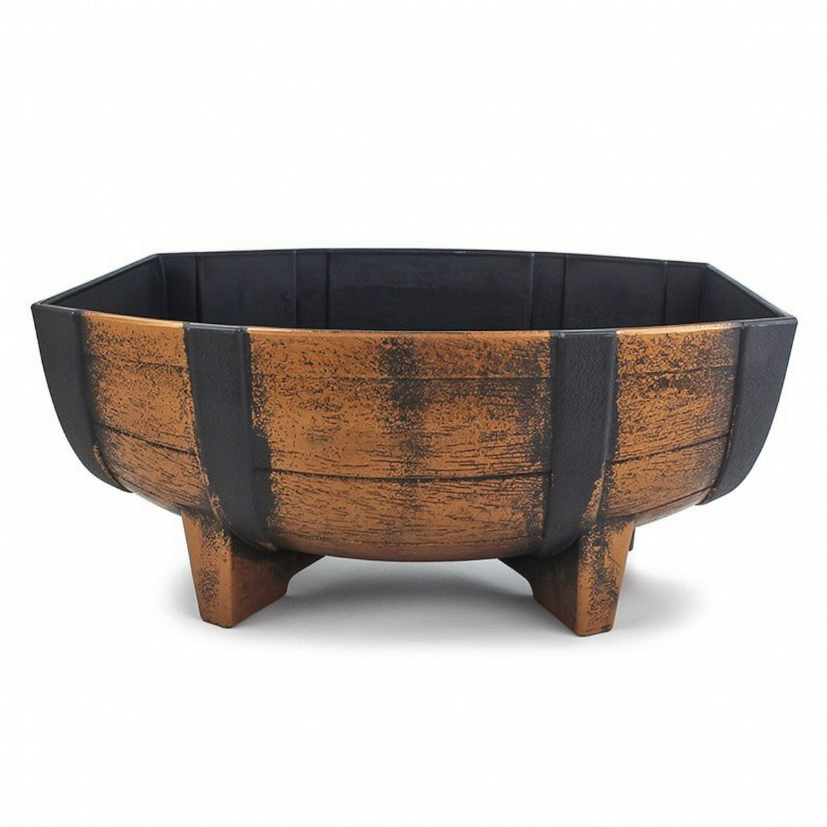 Imitation Vintage Barrel Planter Waterproof Barrel Planter Container for Patio, Garden