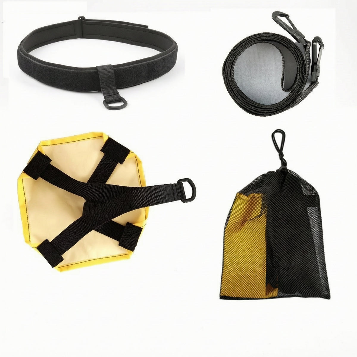 Long-Lasting Swim Parachute with Belt Lightweight Resistance Parachute Reinforced Gear Marine-Grade for Pool