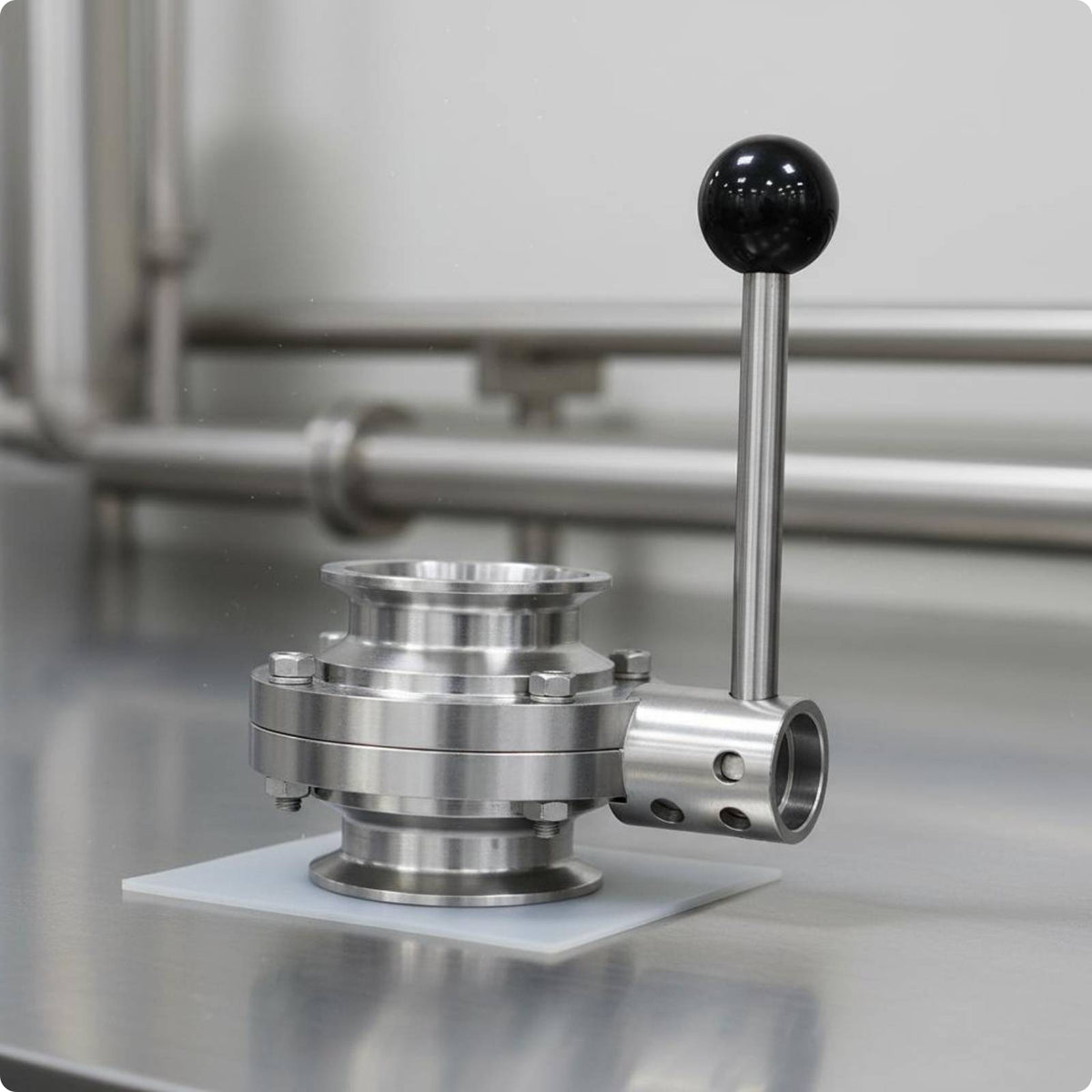 Quick-Install Butterfly Valve Polished Metal Industrial Part
