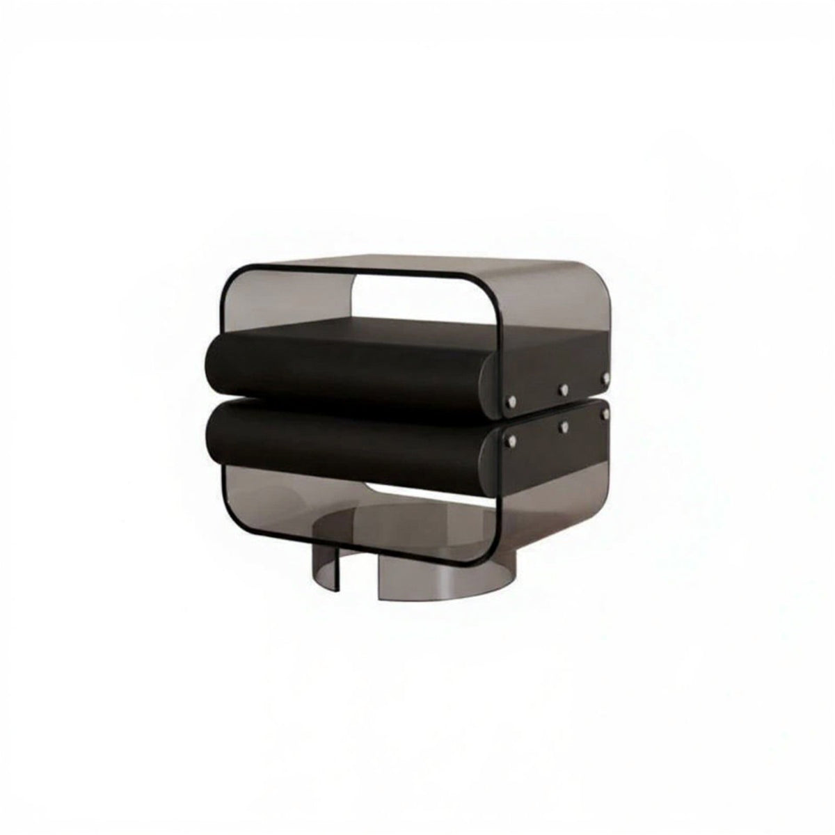 3-Tier Rotating Cylinder Cabinet Floating Effect Nightstand Minimalist Aesthetic Multi-Functional for Students, Small Spaces