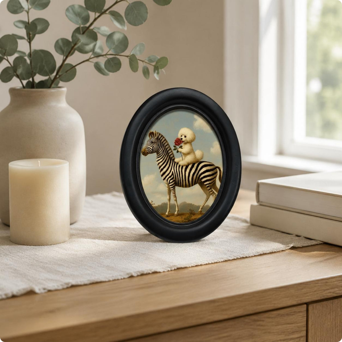 Abstract Animal Picture Frame Rustic Style Wildlife Illustration Frame Easy to Replace Photo Home Decor for Living Room, Bedroom
