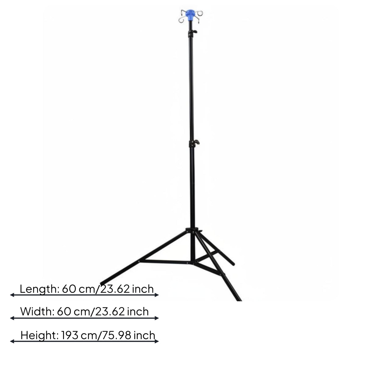 Tripod IV Fluid Stand Black Portable IV Pole Three-Hook