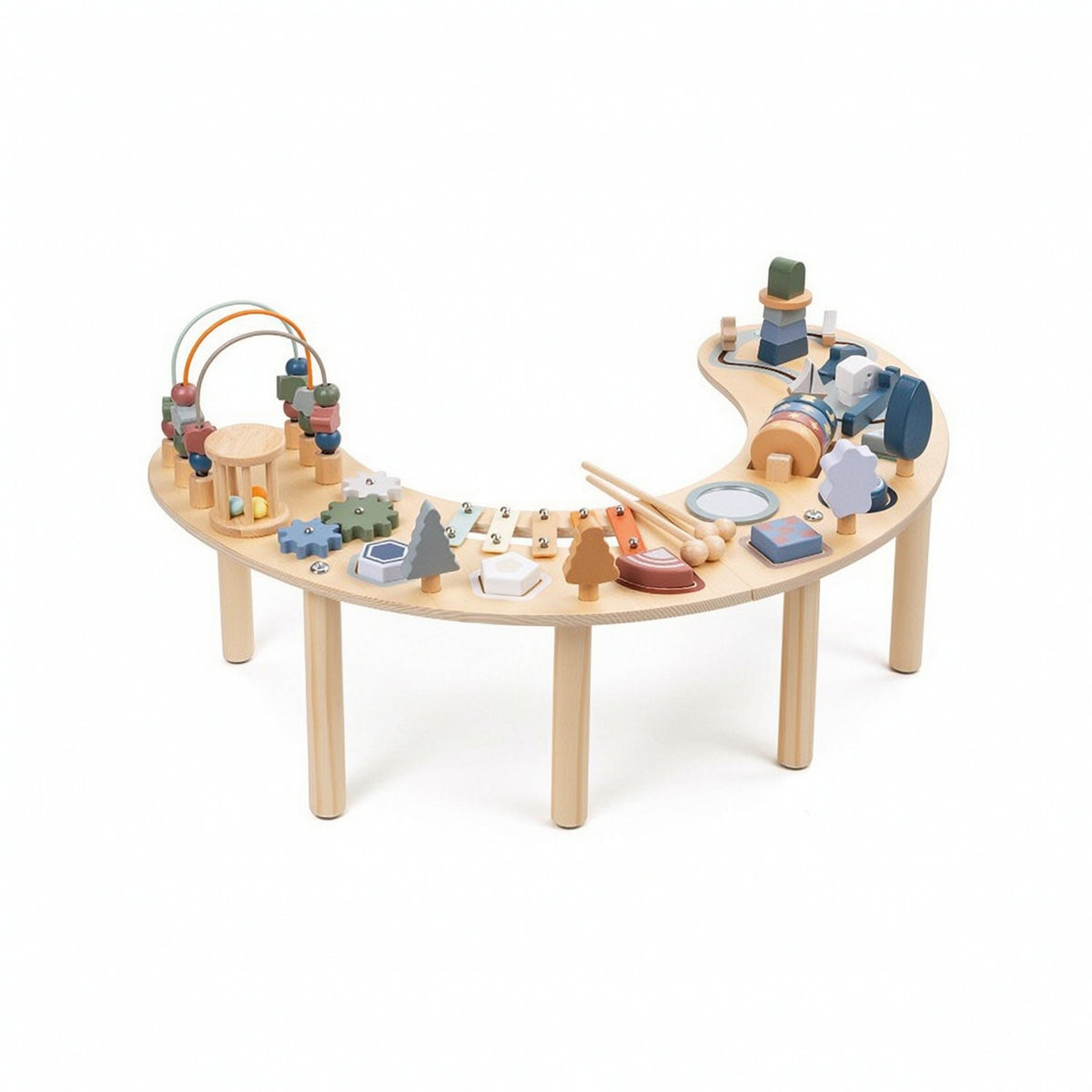 Developmental Table with Bead Maze Learning Developmental Table Wooden Activity Center Multifunctional Furniture