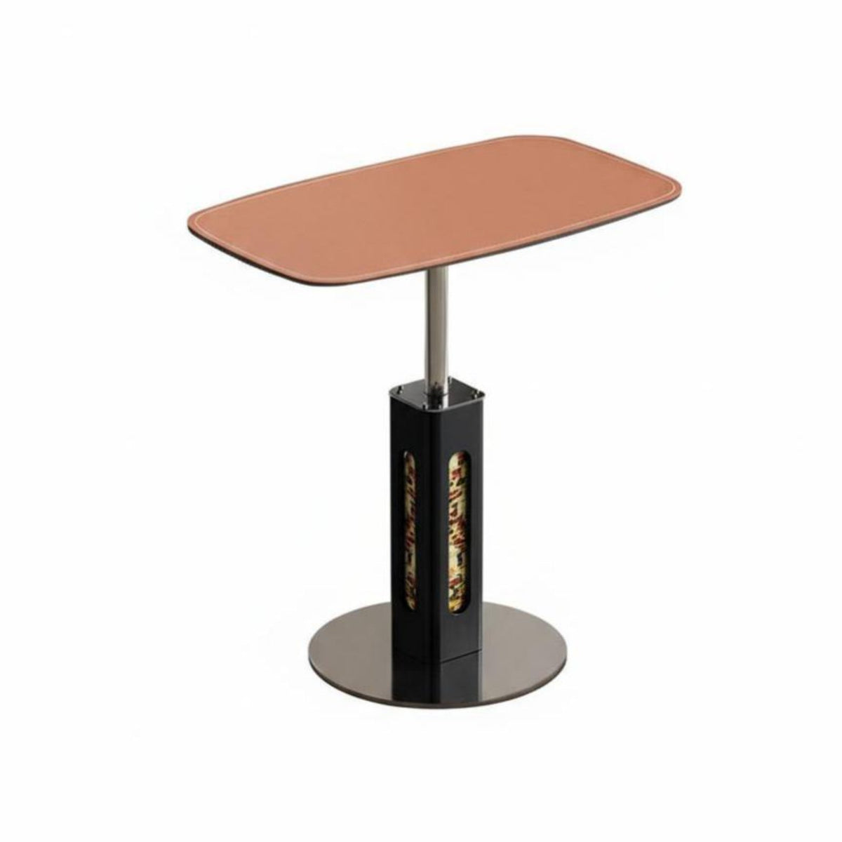 Curved-Shaped Elevating Table Vintage Design & Appearance Living Room Furniture Height-Adjustable Sturdy Construction