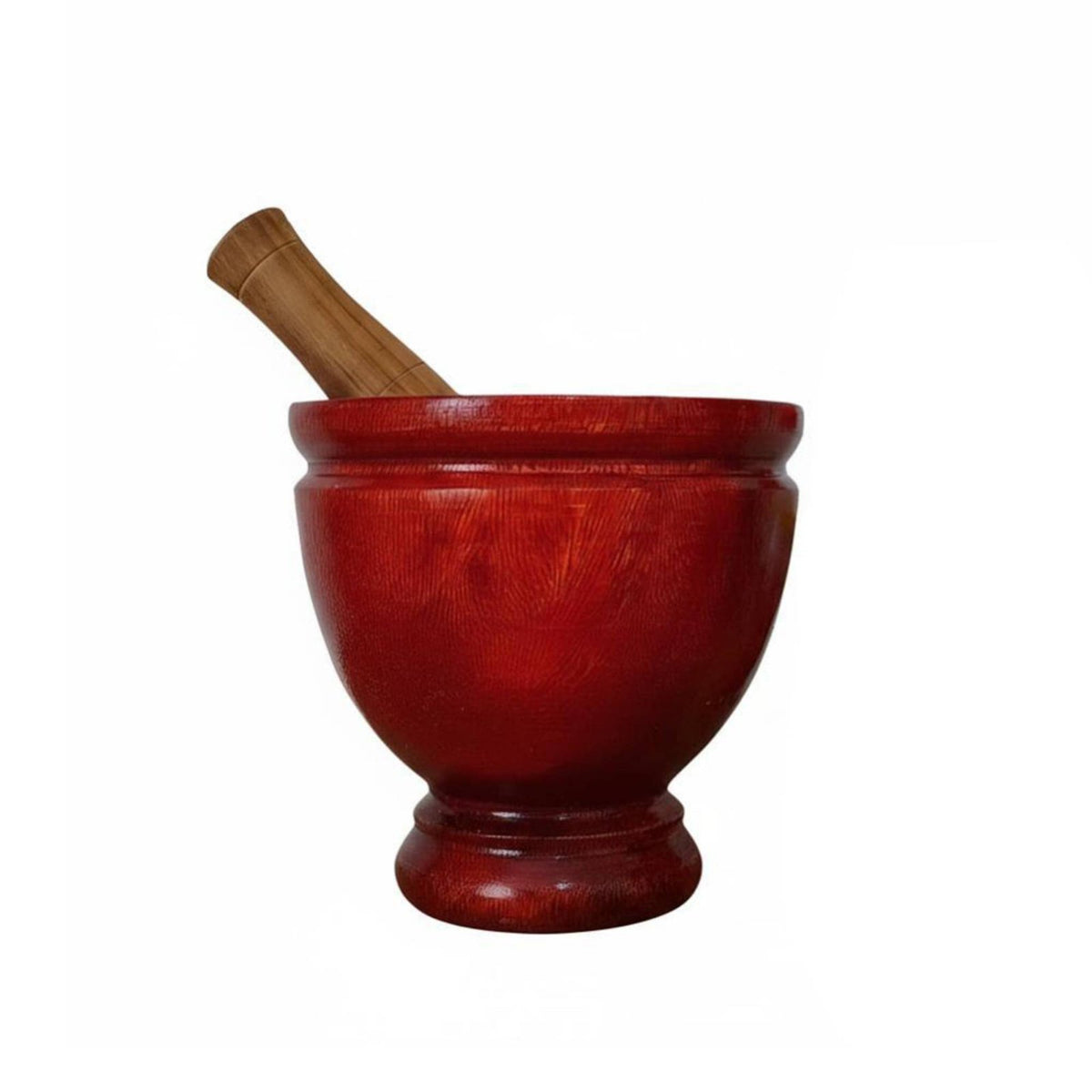 Wooden Mortar and Pestle, Thai Style, Handmade, Solid Wood, Multi-Size for Chicken Feet, Cucumber, Kitchen, Commercial