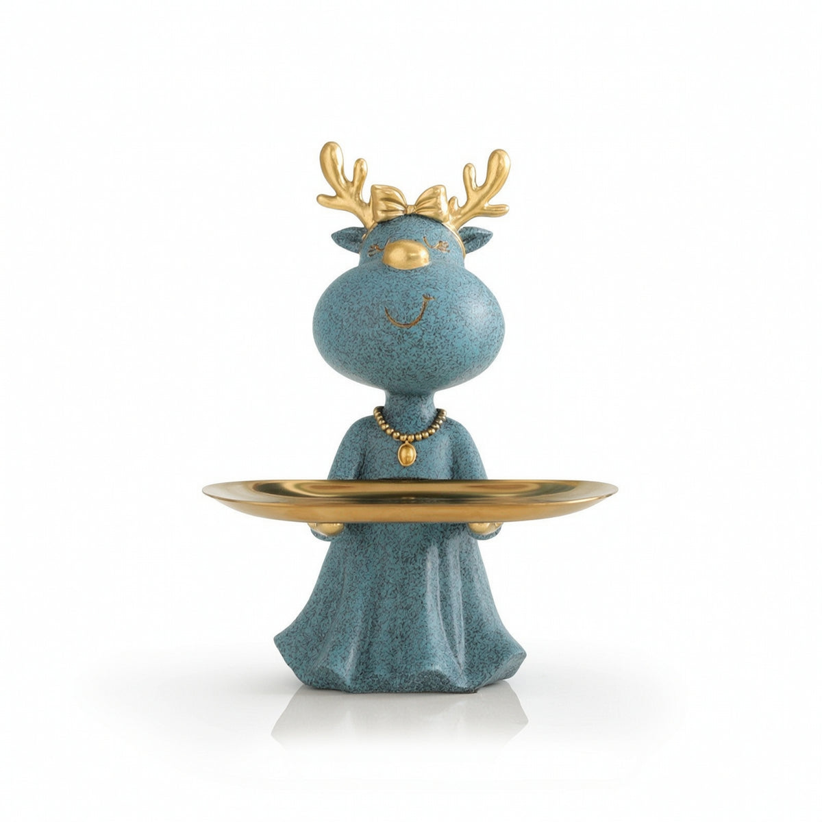 Deer Figurine with Tray Speckled Tabletop Organizer Modern for Vanity, Women