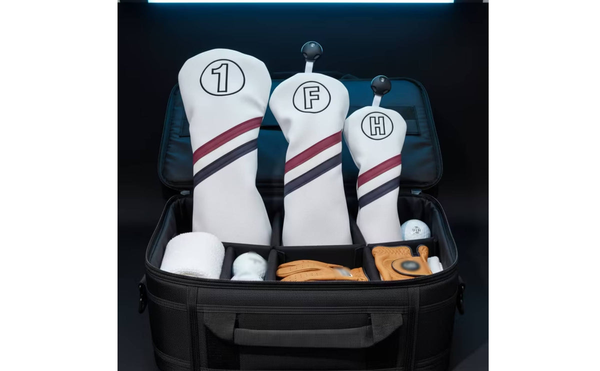 3 Pieces Golf Headcover with Pull Tag Padded Golf Club Head Cover Textured for Golfers