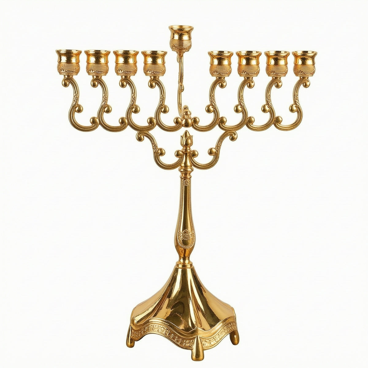 Nine-Head Candlestick Metal Candle Stand Embossed for Mantel