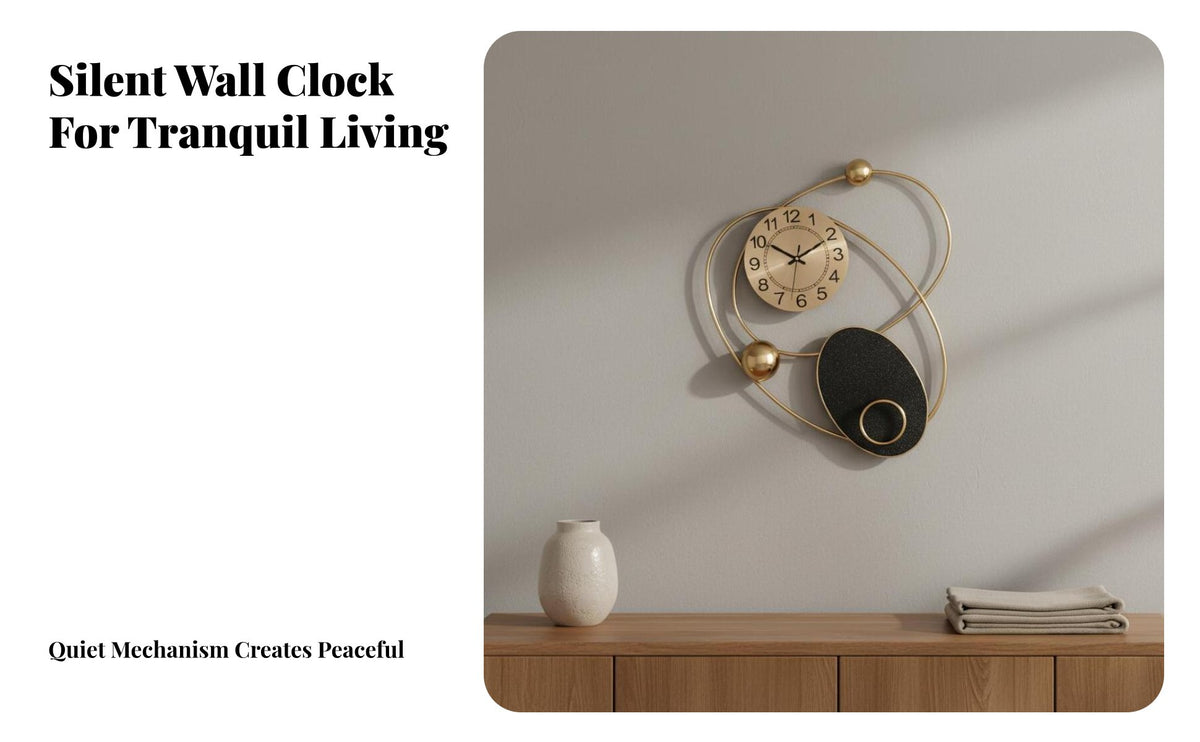 Decorative Wall Clock Noiseless Mechanism Large Art Clock Metal Wall Art for Entryway