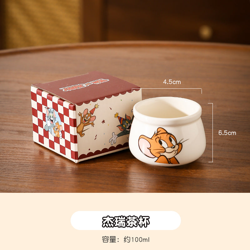 猫和老鼠陶瓷盖碗高颜值可爱情侣办公室个人专用功夫茶具茶杯套装