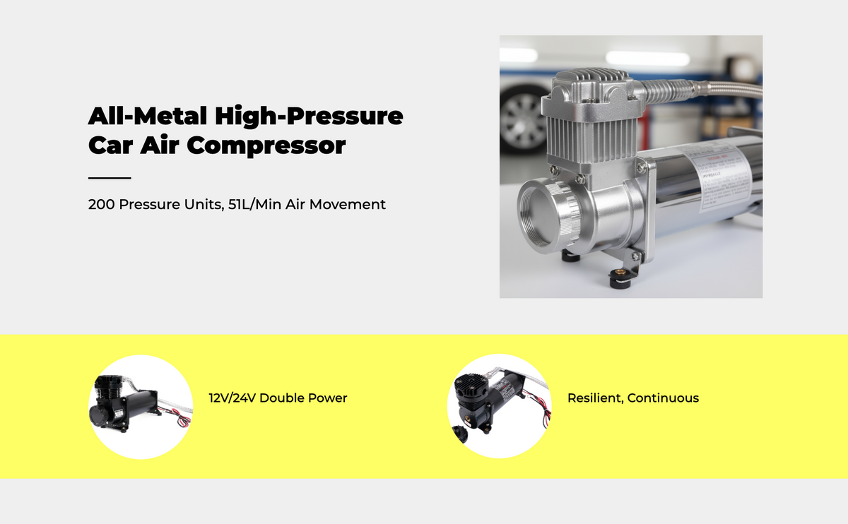 Portable Air Compressor, Digital Tire Inflator, Car Accessory