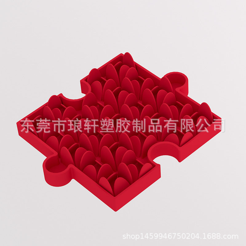Red / Puzzle Food Plate