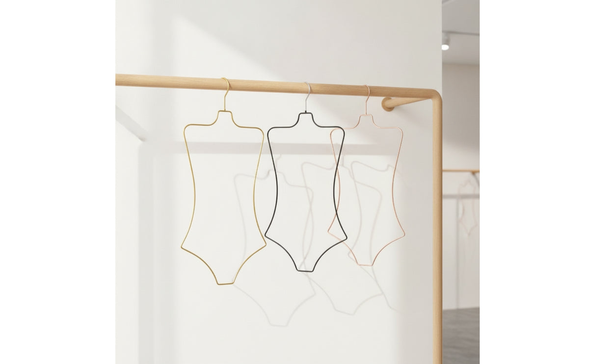 Contoured Swimsuit Hanger Flat Swimwear Hanger Metal Slim for Retailers, Boutiques
