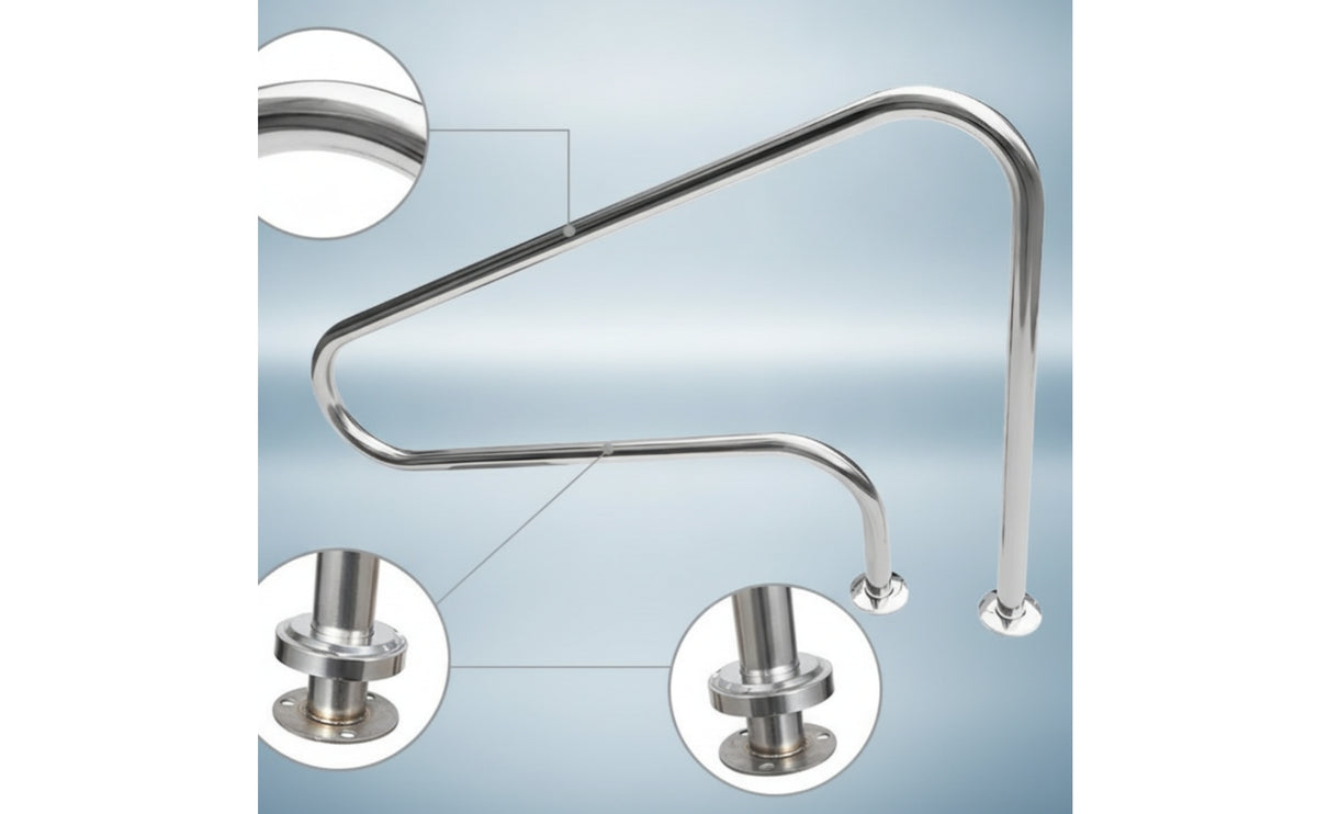 Pool Handrail Stainless Steel Swimming Pool Handrail Bolt-down for Families, Spa