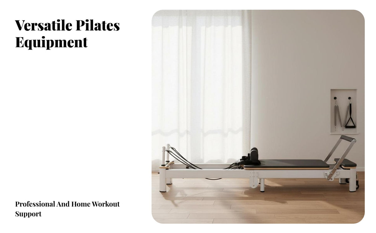 Foldable Pilates Reformer Space-Saving Aluminum Alloy Reformer Bed Smooth Glide Carriage Home Exercise Exercise Bed for Adults, Apartment