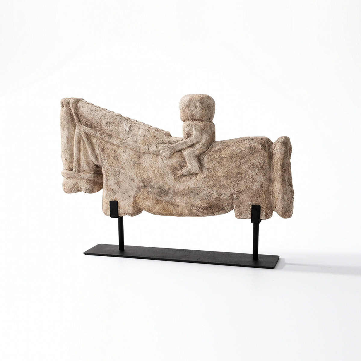 Abstract Horse Mineral-Look Statuary-Look Sculpture with Base Minimalist Tabletop Ornament for Interior Designers, Bookshelf, Office Desk
