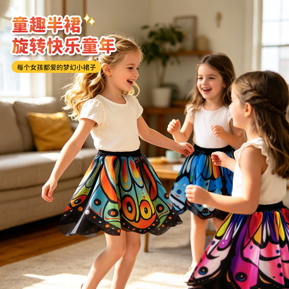 Children's Butterfly Tutu Skirt for Halloween Performance Party Dress-Up Prop